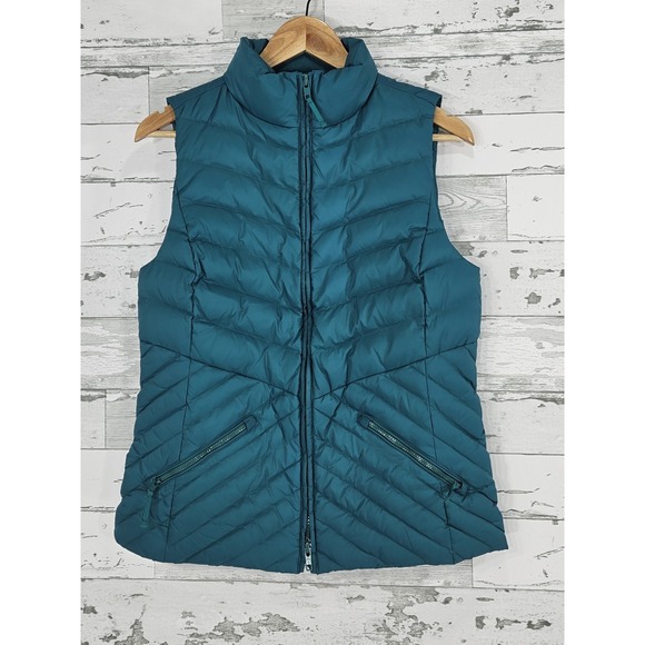 Talbots Jackets & Blazers - Talbots Down Quilted Puffer Vest Zipper Pockets Front Full Zip Teal Women Small